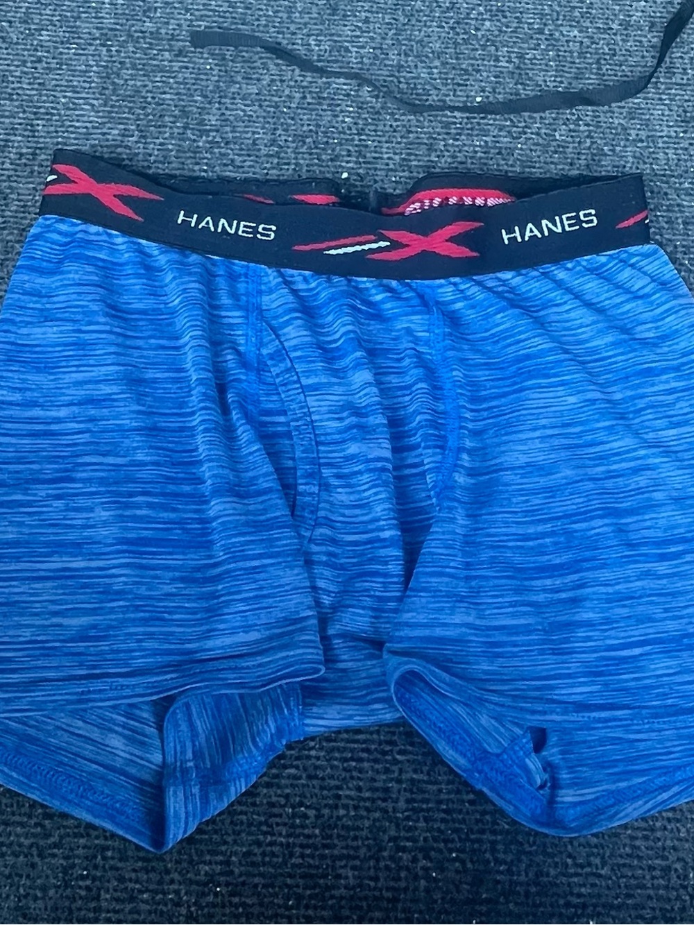 Hanes Blue Boys' Athletic Shorts with Black & Red Waistband
